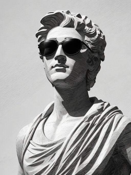 Classical Statue Wearing Sunglasses Ancient Art With A