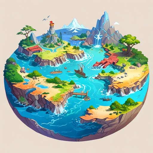 Fantasy Water World Map