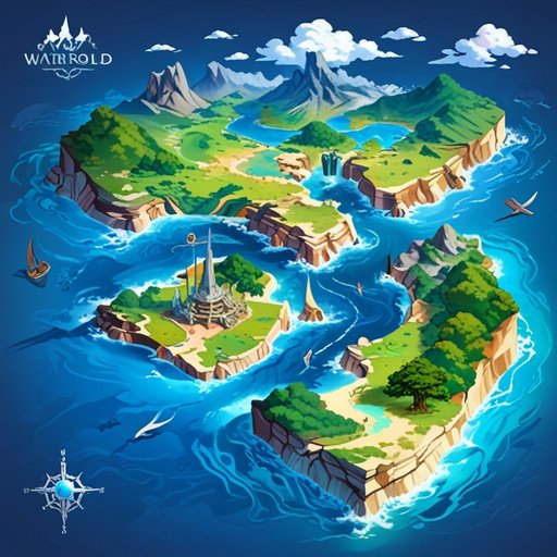 Fantasy Water World Map