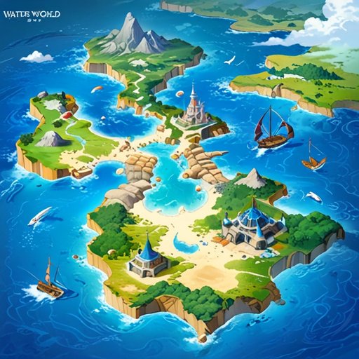 Fantasy Water World Map