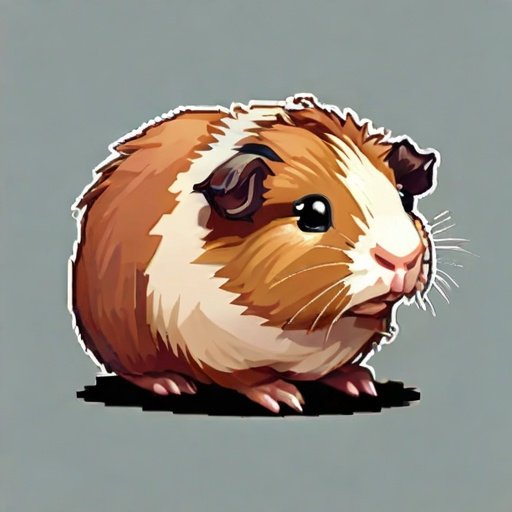 Funny Guinea Pig Pixel Art Without Background