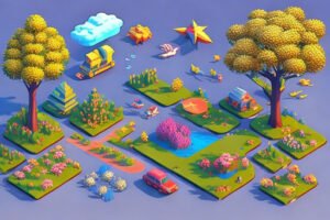 Isometric Soft Bed Cartoon