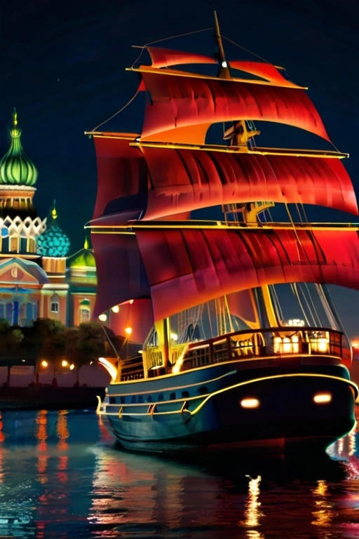 Night St Petersburg Scarlet Sails