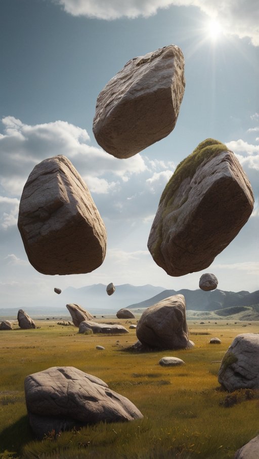 Rocks Floating Around In A Huge Field