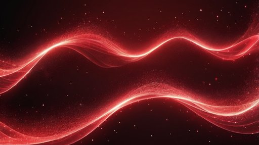 Illustrative Albedo Digital Red Particles Wave And Light Abstr