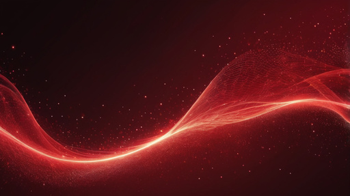 Illustrative Albedo Digital Red Particles Wave And Light Abstr