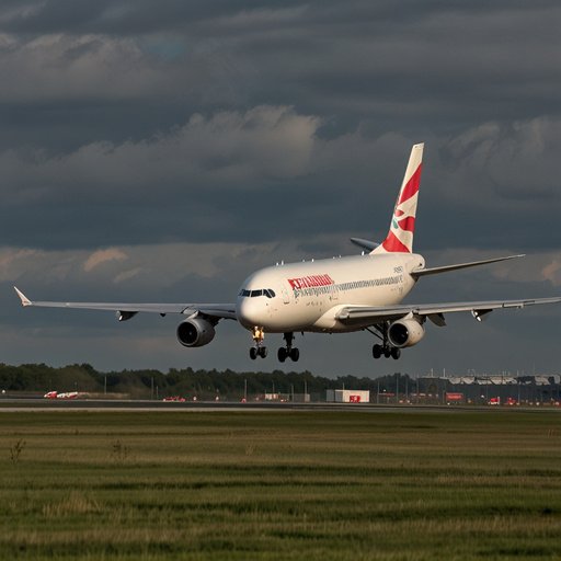 Airplane From Poland Landing In Heathrow Ai