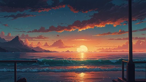 Lightning Beautiful Ocean Atmosphere Lofi Relaxing