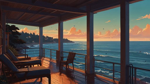 Lightning Beautiful Seaside Atmosphere Lofi Relaxing