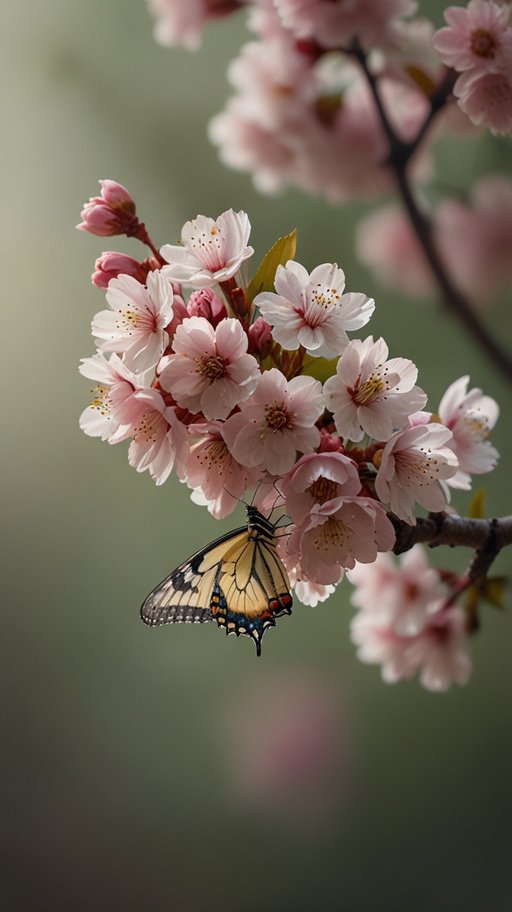 Lightning Cherry Blossom Branch With Butterfly A Deli