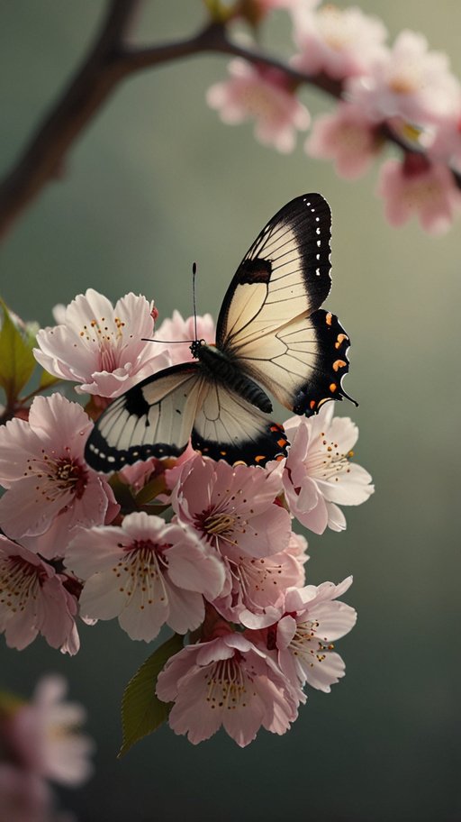 Lightning Cherry Blossom Branch With Butterfly A Deli