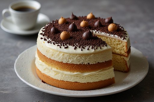 Classic Vanilla Sponge Cake With Chocolate