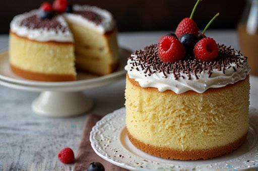 Classic Vanilla Sponge Cake With Chocolate