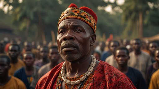 Lightning Close Up View Of An Igbo Chief Called Ezeam