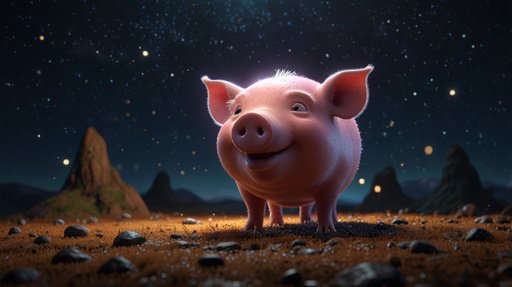 Lightning In The Picture Pig In The Spaceship Encoun