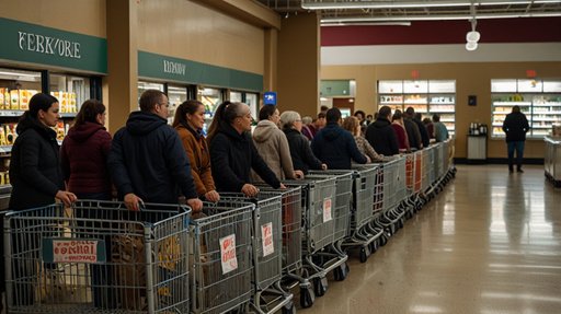 Lightning Long Line At The Grocery Store