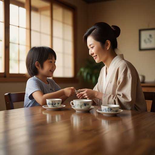 Lightning Loving Japanese Twogenerations Family Enjoy