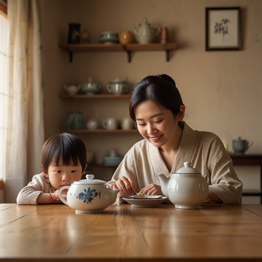 Lightning Loving Japanese Twogenerations Family Enjoy