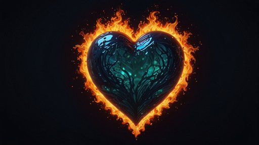 Lightning Sea Heart Flame