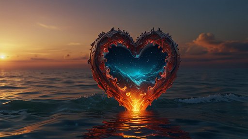 Lightning Sea Heart Flame