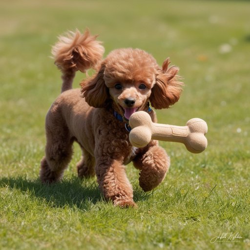 A Charmingly Playful Brown Poodle Frolics Wit