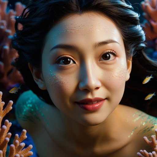 A Cinematic Closeup Portrait Of An Asian Merm