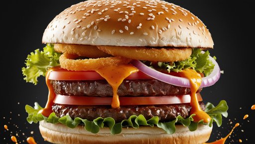 A Closeup Of A Classic Hamburger Featuring A