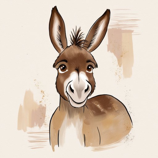 A Delicate Handdrawn Illustration Of A Donkey