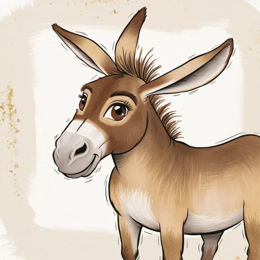 A Delicate Handdrawn Illustration Of A Donkey