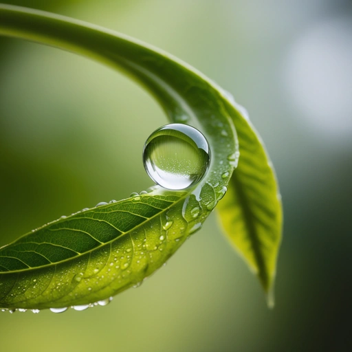 A Delicate Vibrant Green Leaf With A Solitary