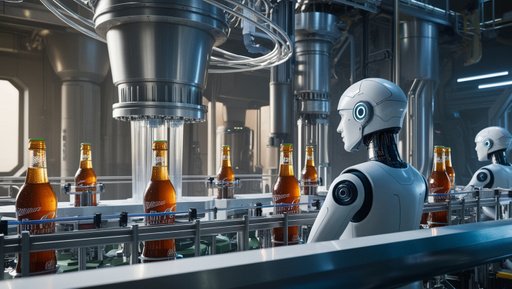 A Futuristic Beverage Bottling Facility In A