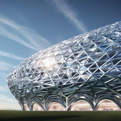 A Futuristic Stadium With A Sleek Curved Para