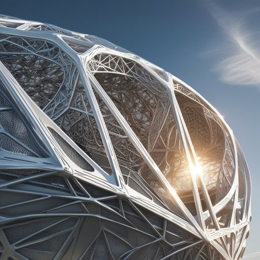 A Intricately Designed Futuristic Stadium Wit