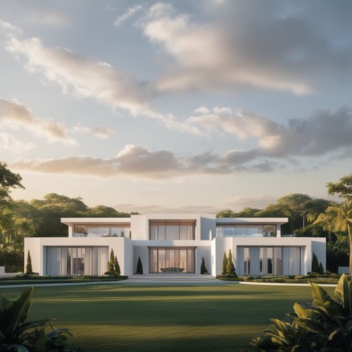 A Majestic Modern Villa Stands Proudly Agains