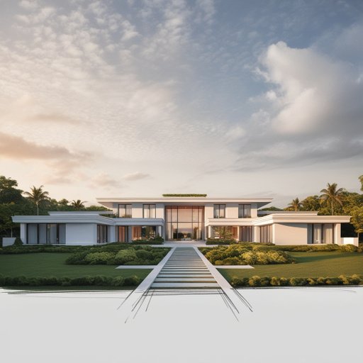 A Majestic Modern Villa Stands Proudly Agains