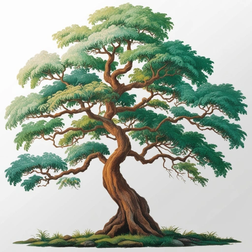 A Majestic Tree Illustration With Lush Vibran