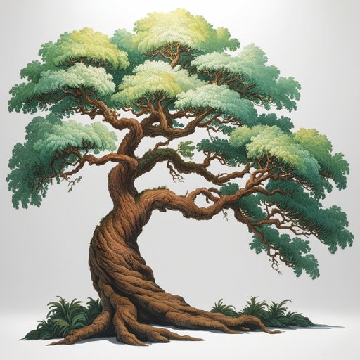 A Majestic Tree Illustration With Lush Vibran