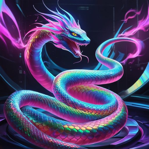 A Shimmering Quantum Serpent With Hypnotic Ra