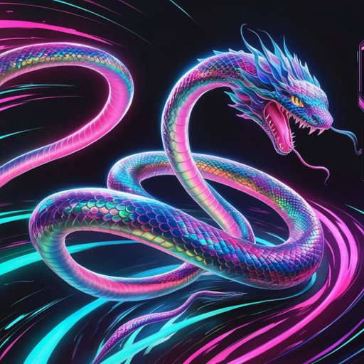 A Shimmering Quantum Serpent With Hypnotic Ra