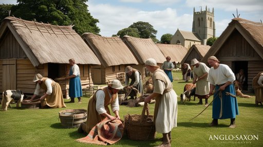 A Small Anglosaxon Village With Wooden Thatch