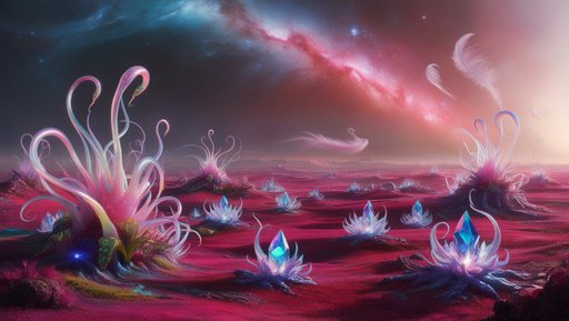 A Surreal Iridescent Alien Landscape Sprawls