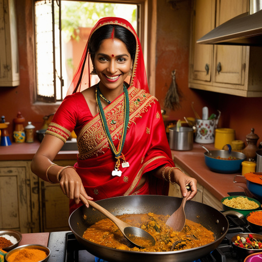 A Vibrant Indian Woman With Warm Goldenbrown