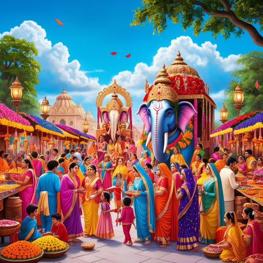 A Vibrant And Bustling Janmastami Mela Scene