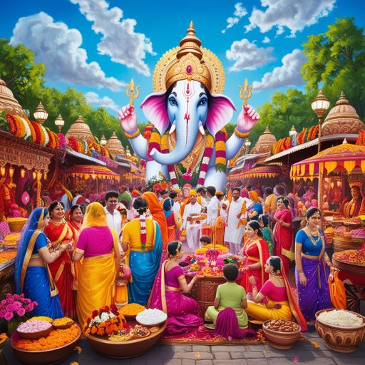 A Vibrant And Bustling Janmastami Mela Scene