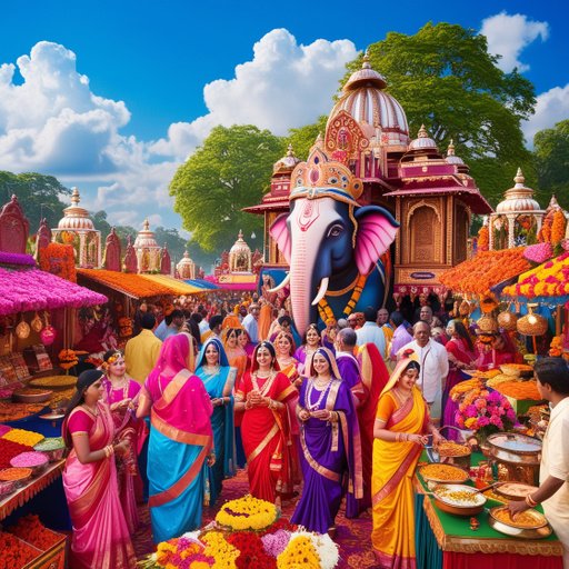 A Vibrant And Bustling Janmastami Mela Scene