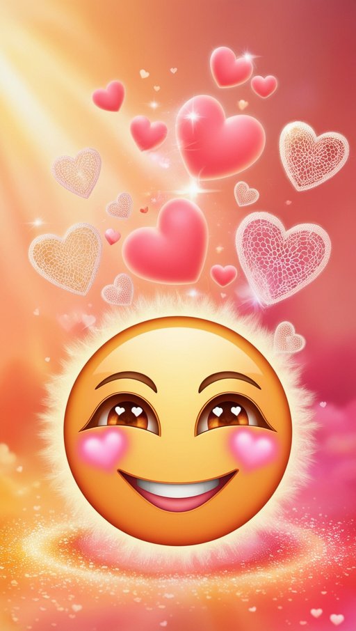 A Vibrant Goldenhued Hearteyed Emoji With Lus