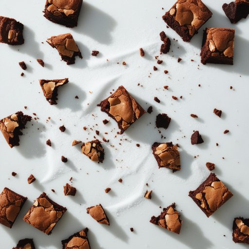 Crumbly Brownie Fragments And Broken Cookies