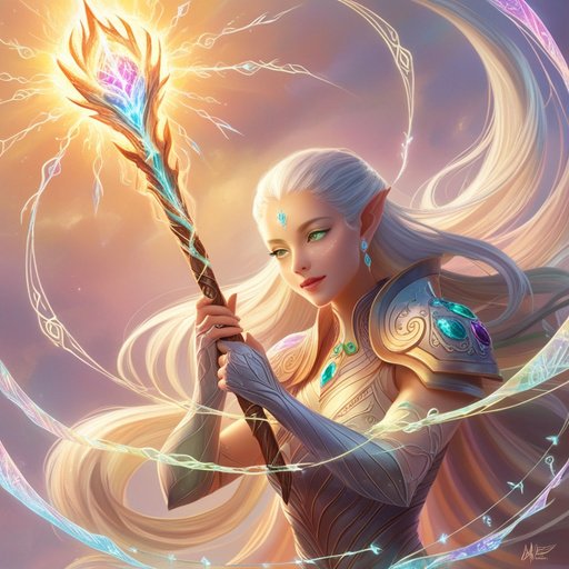 Depict A Vibrant Radiant Warriorcleric Charac