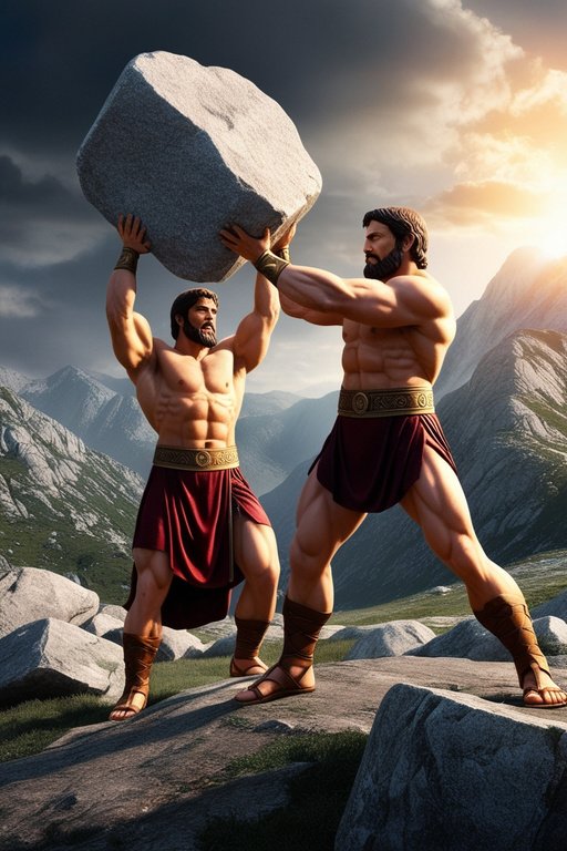 Hercules The Legendary Demigod Lifting A Huge