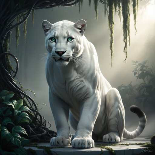 Majestic White Panther With Piercing Emerald